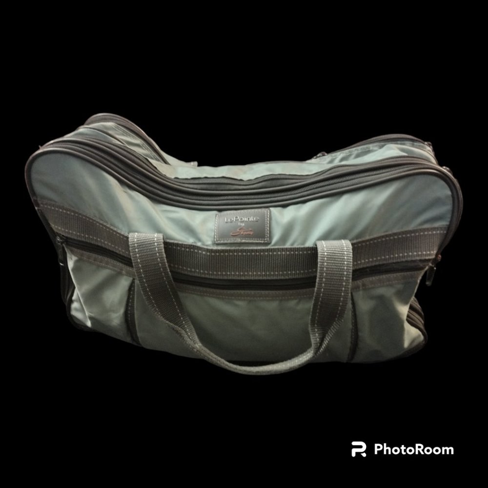 LePointe by Skyway Green Duffle Bag Carry On Travel Bag Shoulder Strap - VINTAGE